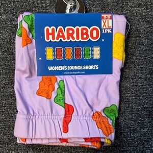 Haribo Lounge Shorts Womens XL Purple Gummy Bear Print Sleepwear New Novelty Fun